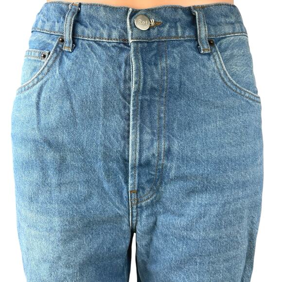 Reformation Cynthia Blue High Waist Relaxed Straight Medium Wash Denim Jeans 29 - Picture 4 of 7